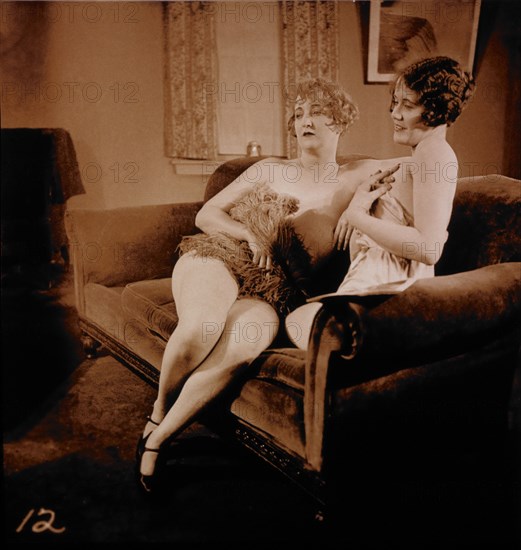 American Glamor, Two Scantily-Clad Women, Portrait, circa 1880