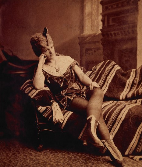 Woman Sitting in Parlor, Portrait, circa 1900