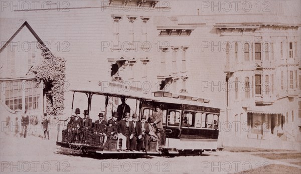Cable Car, San Francisco, California, USA, Albumen Photograph, circa 1880