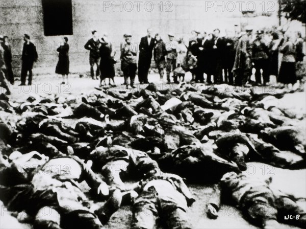 Germans Forced to Witness Concentration Camp Bodies, 1945