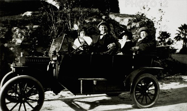Two Couples in Ford Model T Car, USA, 1913