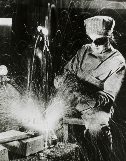 Woman Welder During World War II, circa 1942