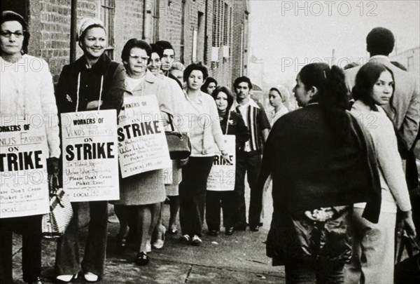 ILGWU Local 149 Garment Workers Holding Picket Signs, USA, circa 1960