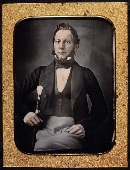 Bearded Man in Formal Attire, Portrait, Daguerreotype, circa 1850's