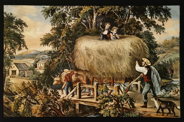 Haying Time, the Last Load, Currier & Ives, Lithograph, circa 1868