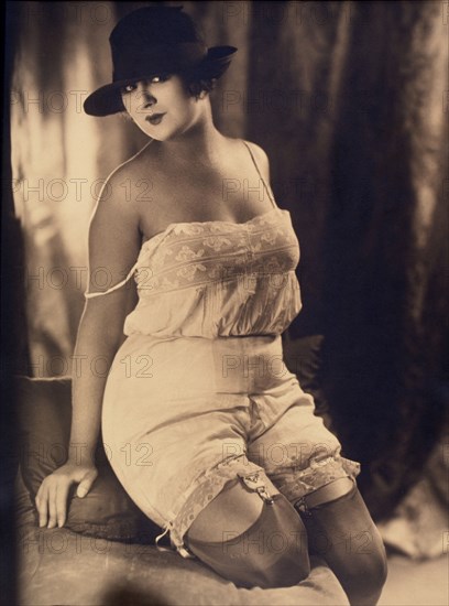 French Female Lingerie Model, circa 1915