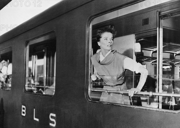 Katharine Hepburn on-set of the Film, Summertime, 1955
