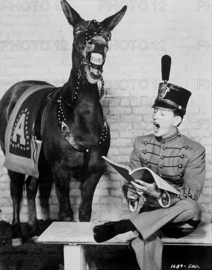 Donald O'Connor and Francis, On-Set of the Film, Francis Goes to West Point, 1952