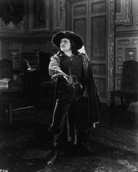 Douglas Fairbanks, on-set of the Film, The Three Musketeers, 1921