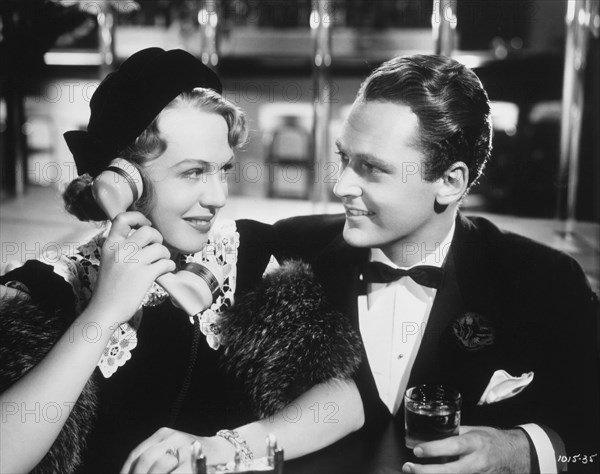 Maureen O'Sullivan and Brent Sargent, On-Set of the Film, My Dear Miss Aldrich, 1937