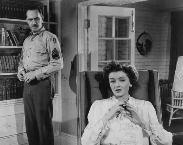 Fredric March and Myrna Loy, On-Set of the Film, The Best Years of our Lives, 1946