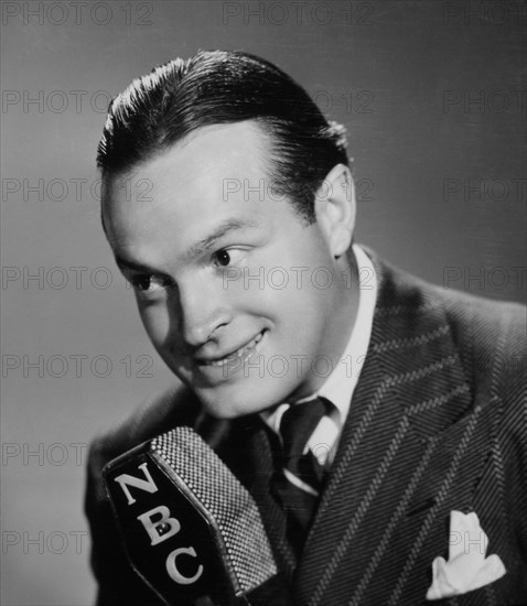 Bob Hope on-set of his Radio Program, The Pepsodent Show Starring Bob Hope, NBC, 1940