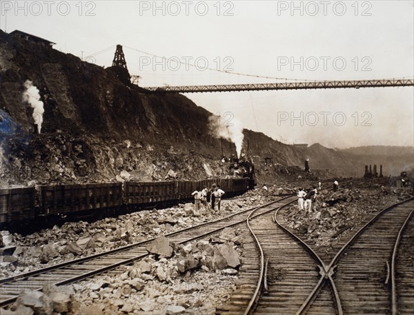 Workers Clearing Land for Construction of Locks, Panama Canal, 1912