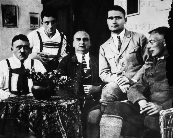 Adolf Hitler with Emil Maurice, Herman Kriebel, Rudolf Hess & Friedrich Weber, 1925