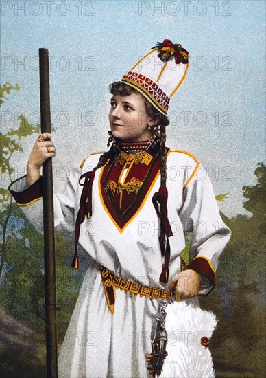 Lapp Woman, Chromolithograph of Photograph, 1894