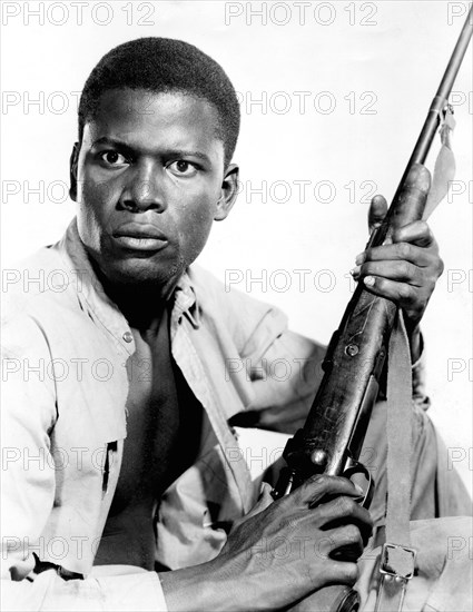 Sidney Poitier on-set of the Film, "Something of Value", 1957