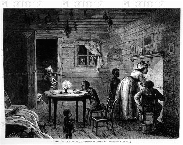 Visit of the Ku-Klux, Wood Engraving, Harper's Weekly, 24 February 1872