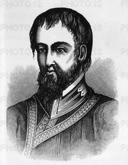 Hernando de Soto (1496-1542), Spanish Conquistador and Explorer, was the European Documented to have Crossed the Mississippi River of the Modern-Day United States, Portrait
