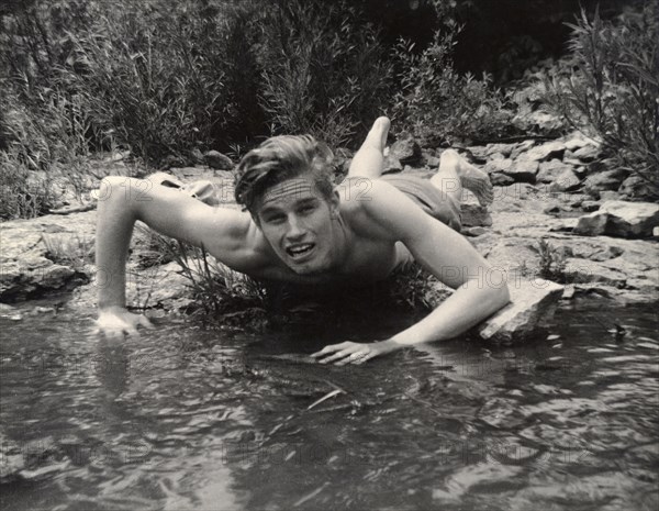 Charlton Heston on-set of the Film, "Peer Gynt", 1941