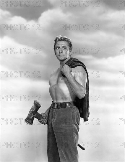 Kirk Douglas on-set of the Film, "The Big Trees", 1952