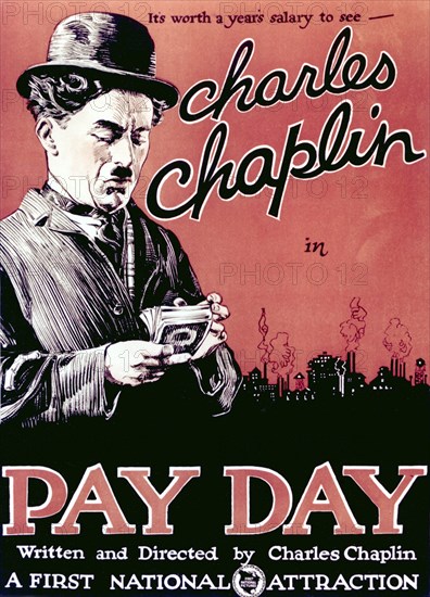 Movie Poster, "Pay Day", Starring Charlie Chaplin, 1922