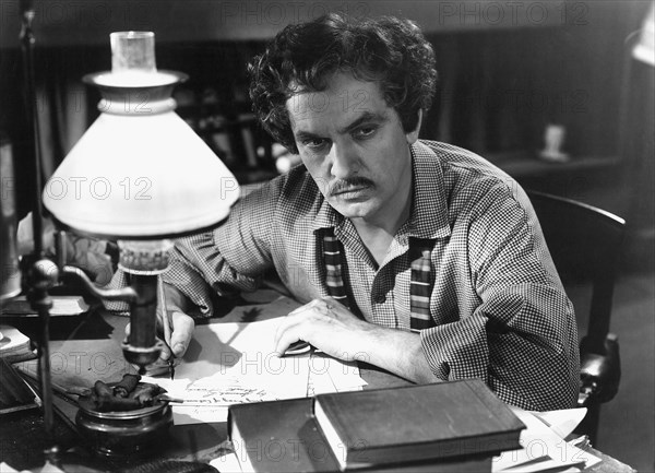 Fredric March, on-set of the Film, "The Adventures of Mark Twain", 1944