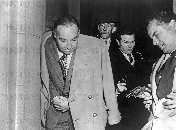 Broderick Crawford, Will Wright and Walter Burke on-set of the Film, "All the King's Men", 1949