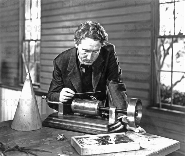 Spencer Tracy on-set of the Film, Edison, the Man, 1940