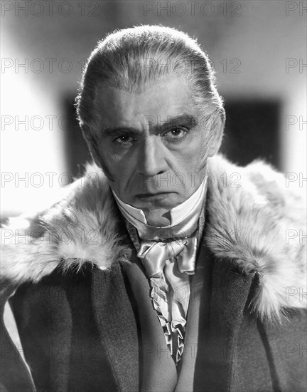 Boris Karloff on-set of the Film, The House of Rothschild, 1934