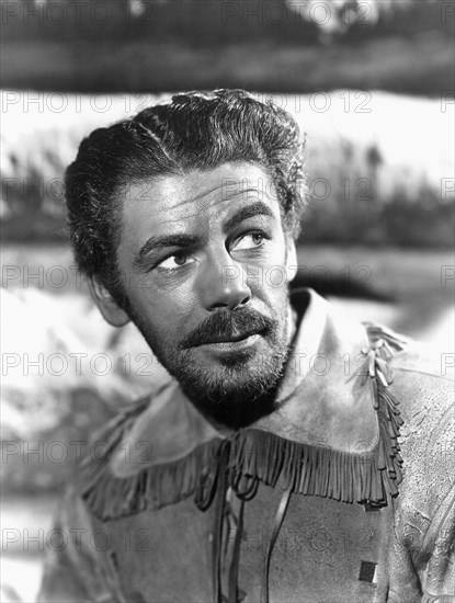 Paul Muni on-set of the Film, Hudson's Bay, 1941, TM & Copyright (c) 20th Century Fox Film Corp. All rights reserved.