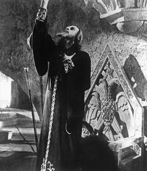 Nikolai Cherkassov on-set of the Film, Ivan the Terrible II (aka Ivan Groznyy II), 1945