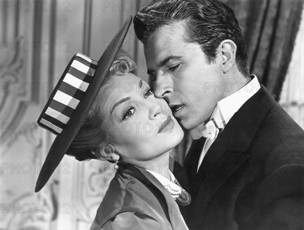 Lana Turner and Fernando Lamas on-set of the Film, The Merry Widow, 1952