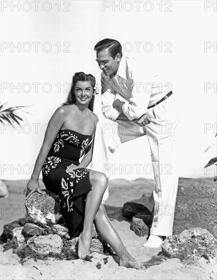 Esther Williams and Howard Keel on-set of the Film, Pagan Love Song, 1950