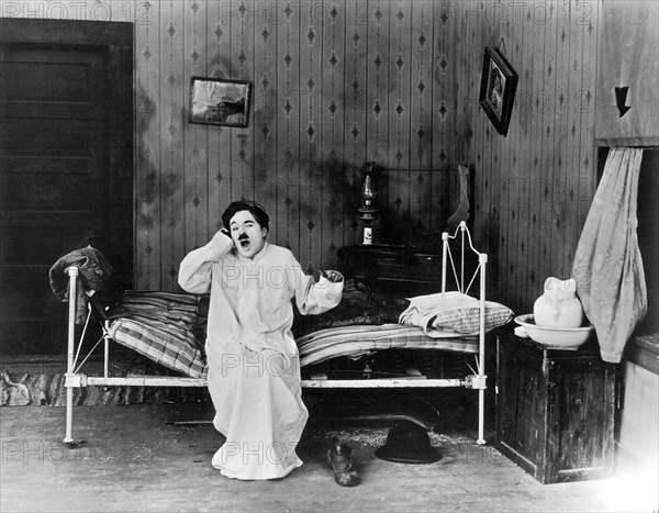 Charlie Chaplin on-set of the Film, "Sunnyside", 1919