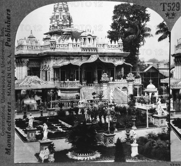 Pareshnath Jain Temple, Calcutta, India, Single Image of Stereo Card, 1900