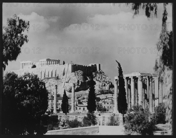 Acropolis with Parthenon, Athens, Greece, 1956