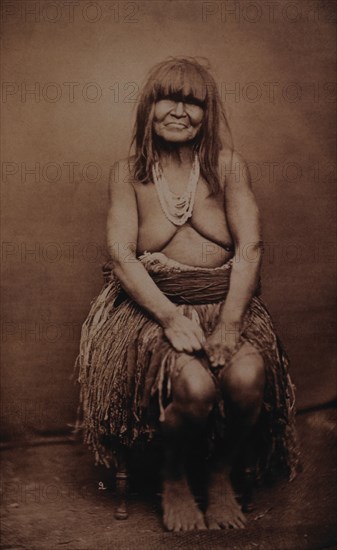 Yuma Native American Indian Woman, Sitting Portrait, Yuma, Arizona Territory, circa 1880