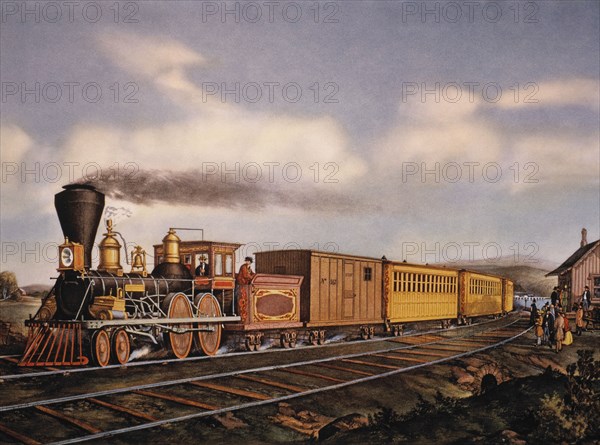 American "Express" Train, Lithograph, Currier & Ives, 1871