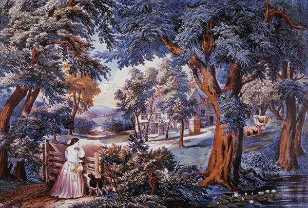 My Cottage Home, Lithograph, Currier & Ives, 1855