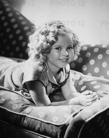 Shirley Temple, Smiling on Sofa, Portrait, circa 1935