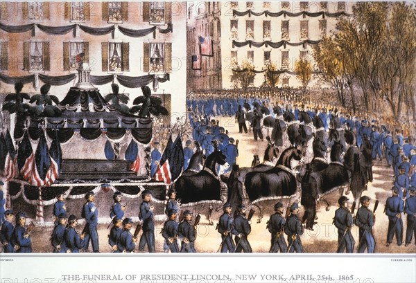 The Funeral of President Lincoln, New York, April 25th, 1865, Lithograph, Currier & Ives, 1865