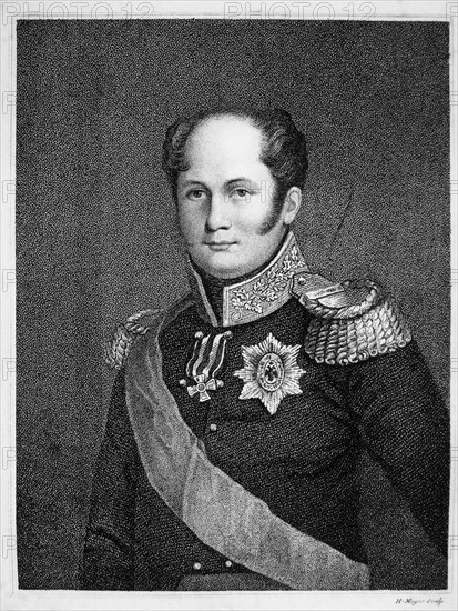 Alexander I (1777-1825), Czar of Russia 1801-1825, Portrait, Engraving, 1814