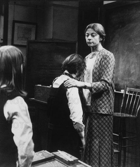 Maggie Smith in Classroom with Two Students, on-set of the Film, "The Prime of Miss Jean Brodie", 1969