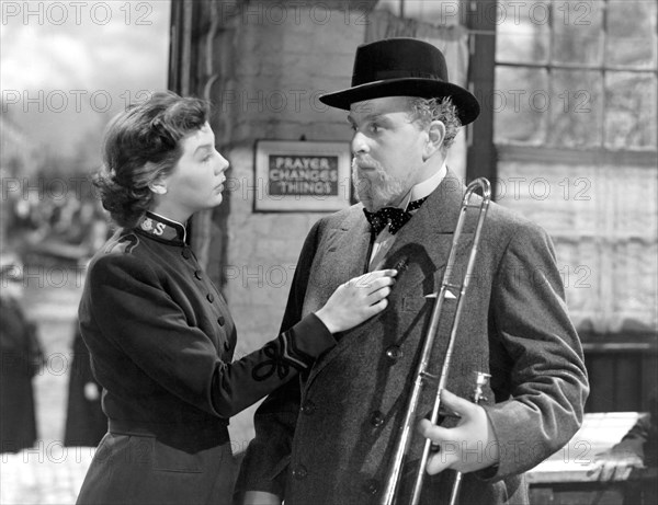 Wendy Hiller and Robert Morley, on-set of the Film, "Major Barbara" directed by Gabriel Pascal, 1941