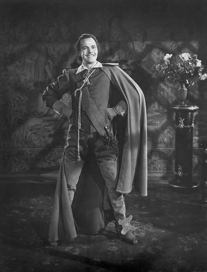 Louis Hayward, on-set of the Film, "The Man in the Iron Mask" directed by James Whale, 1939