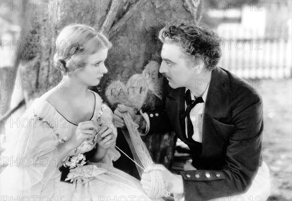 Joan Bennett and John Barrymore, on-set of the Film, "Moby Dick" directed by Lloyd Bacon, 1930