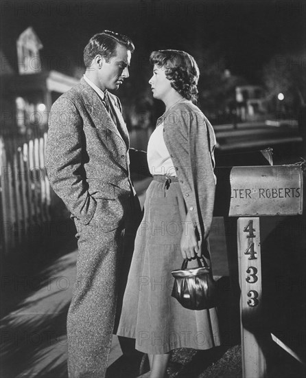 Montgomery Clift and Shelley Winters, on-set of the Film, "A Place in the Sun" directed by George Stevens, 1951