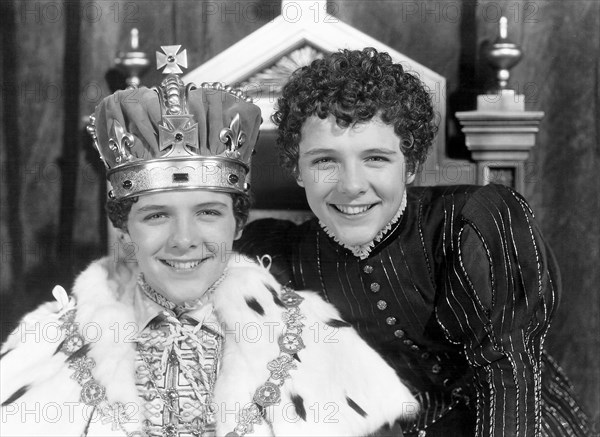 Billy Mauch and Bobby Mauch, on-set of the Film, "The Prince and the Pauper", 1937