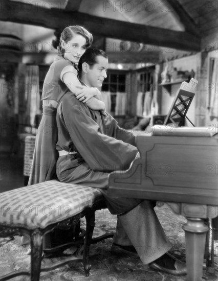 Norma Shearer and Robert Montgomery, on-set of the Film, "Private Lives" Directed by Sidney Franklin, 1931