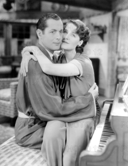 Norma Shearer and Robert Montgomery, on-set of the Film, "Private Lives" Directed by Sidney Franklin, 1931